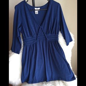 Sophie Max Blue Dress with 3/4 sleeves